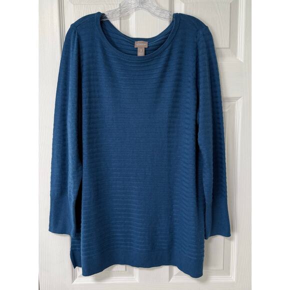 Chico's Women's Blue Knit Light Sweater Top Size 3. - Picture 1 of 10